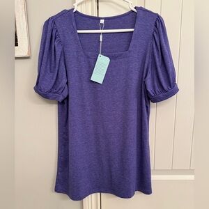 Business Casual Elegant Purple Women's Top Blouse